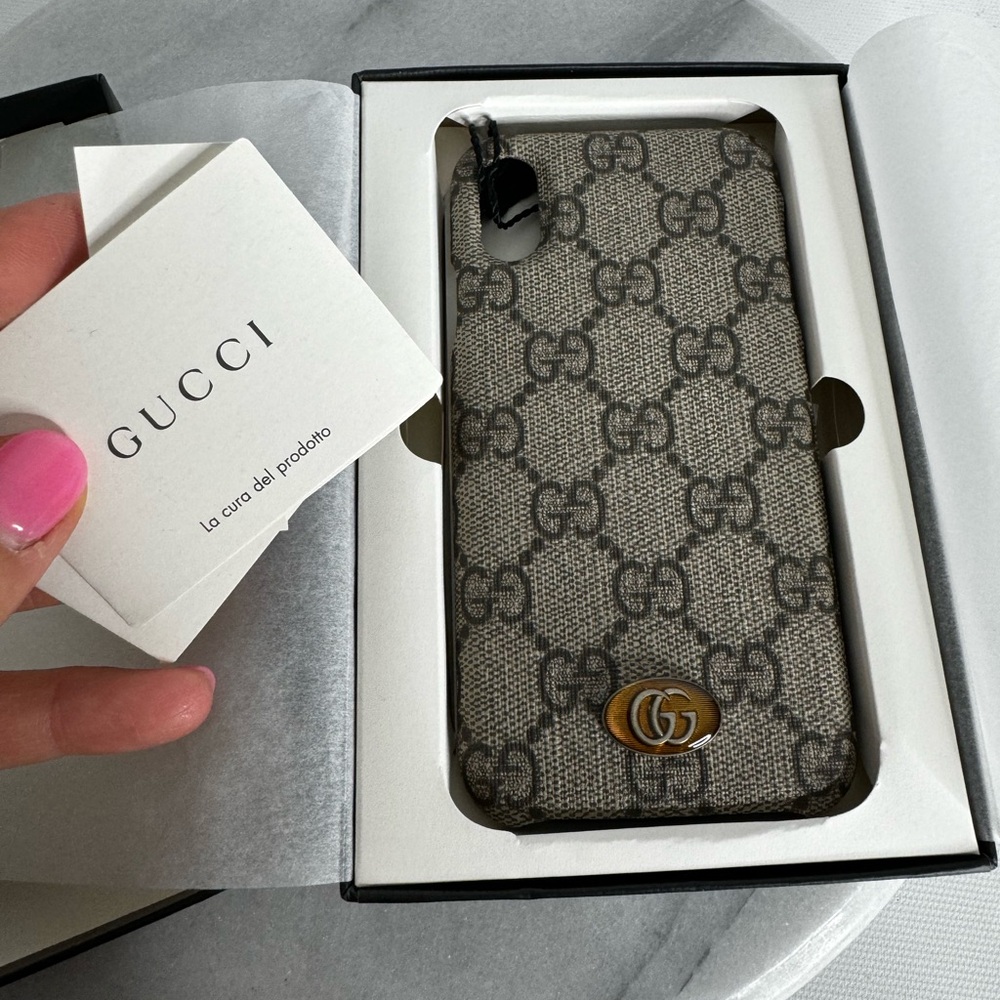 GUCCI X/XS Authentic NEW Ophidia iPhone X/XS Case GG Logo Beige Ebony